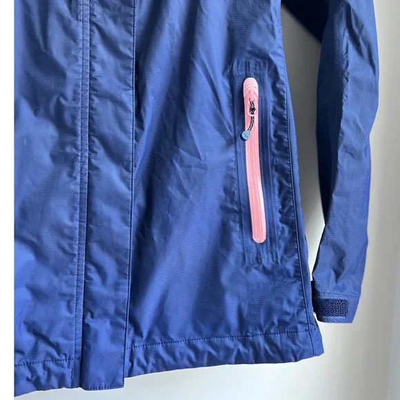 Vineyard Vines Stow & Go Raincoat Blue Pink Hood XS - Picture 5 of 12